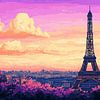 Paris Tour Eiffel - Pixel Art sur Niklas Maximilian