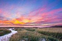 Zonsondergang  Texel in Nederland