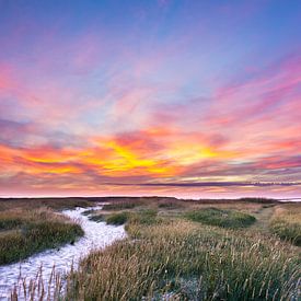 Sunset at the Slufter on Texel by Hilda Weges