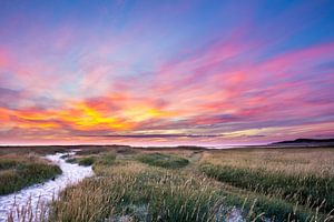 Sonnenuntergang am Slufter auf Texel
