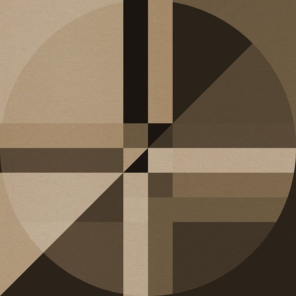 Intertwine geometry. Nordic retro forms in earthy tones no.  6 by Dina Dankers