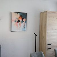 Klantfoto: Figuratief abstract in warme pastelkleuren van Carla Van Iersel, op canvas