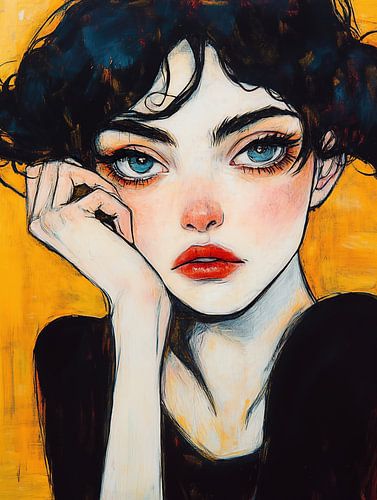 Portret moderne Schiele vrouw