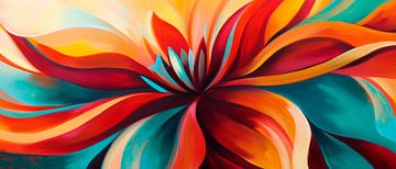 Colourful abstract flower shape in focus by Poster Art Shop