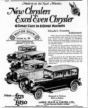 Chrysler klasieker advertentie 1928 van Atelier Liesjes