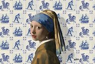 Vermeer Tegelmeisje - Meisje met de Parel en Delfts Blauw van Miauw webshop thumbnail