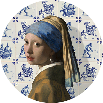 Vermeer Tegelmeisje - Meisje met de Parel en Delfts Blauw van Miauw webshop