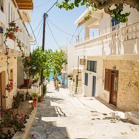 Greek street scene on Crete by Laura V