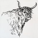 Lijntekening van koe van Emiel de Lange thumbnail