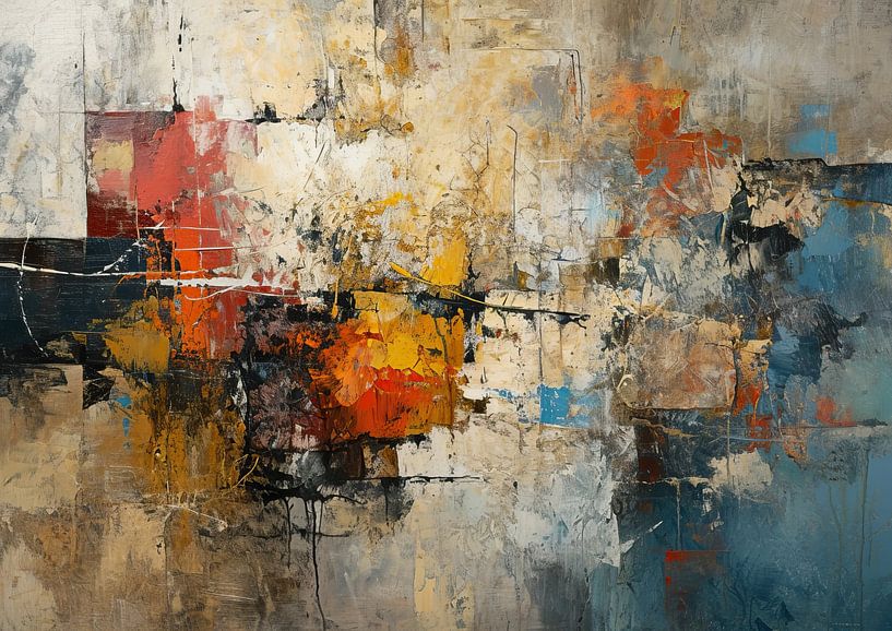 Lively Ruins | Abstract Colourful by ARTEO Paintings