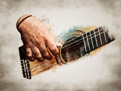 Guitare classique espagnole sur Johan Zuijdam Digi Art