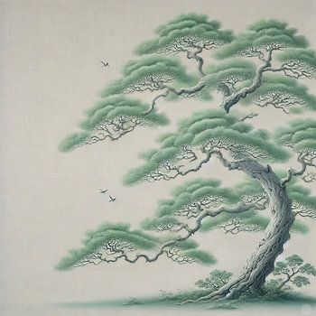 Der japanische Kiefernbaum