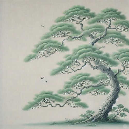 Der japanische Kiefernbaum