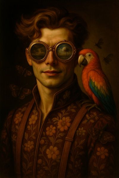 Sir Parrot and his Human van Moonheart Artworks