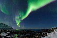 Poollicht of Noorderlicht in de nachthemel boven Noord-Noorwegen van Sjoerd van der Wal Fotografie thumbnail
