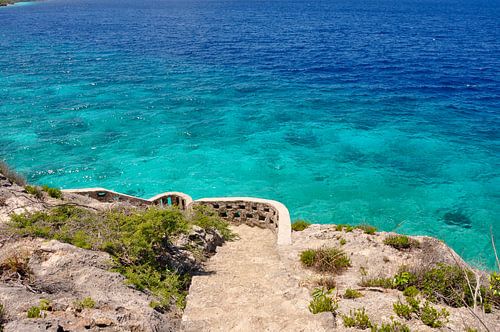 The blue sea off the coast of Bonaire