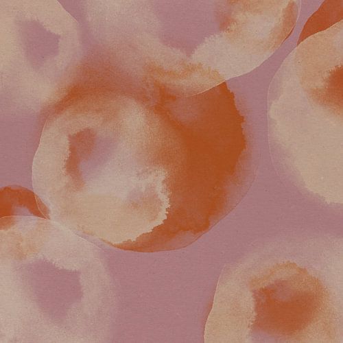 Abstracte vormen in lila, terra en wit