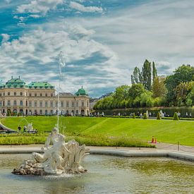 Belvedere-Schlossgarten, Muschelbrunnen, Kaskadenbrunnen, Wenen, Oostenrijk van Rene van der Meer