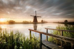 Windmühlen in Holland zum Sonnenaufgang. von Voss Fine Art Fotografie