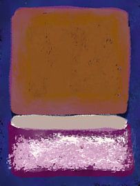 Modern abstract expressionism. Cobalt blue, ochre, purple. by Dina Dankers