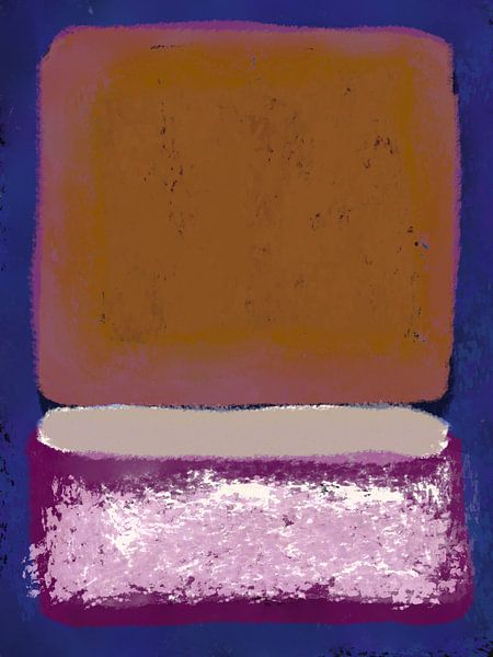 Moderner abstrakter Expressionismus. Kobaltblau, Ocker, Violett. von Dina Dankers
