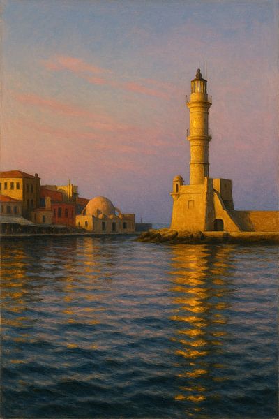 Chania’s Golden Lighthouse – Venetian Harbor at Sunset by Travel Shop