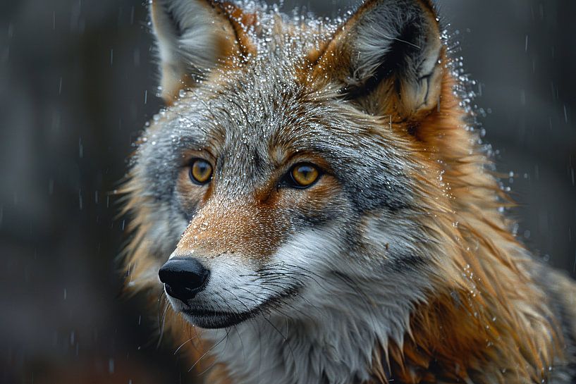 Realistic fox in the snow with detail by Art & Soul Creations