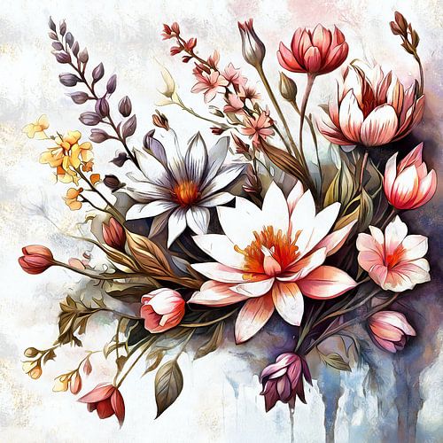 Bloeiende  bloemen, een nieuwe lente van DigiArt