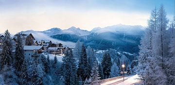 Panorama van Serfaus, Oostenrijk van Christa Thieme-Krus