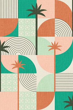Palm Springs Desert Shapes and Palms Emerald by Alexandra Weise