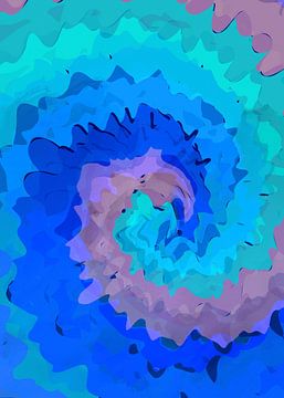 Summer Joy Kleurrijk in Blauw van Mad Dog Art