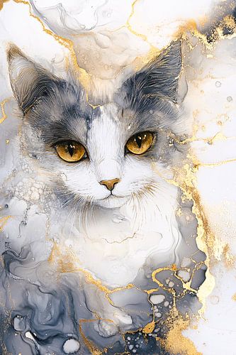Portrait surréaliste d'un chat