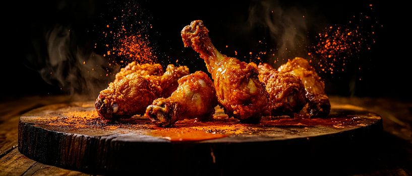 Knusprige Hähnchenbeine mit Gewürzen von Poster Art Shop