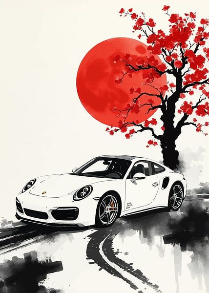 Porsche Carrera GT Sumi-e par MIROKKU