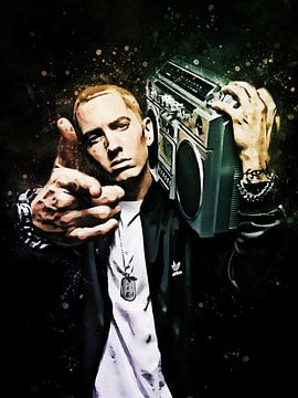Aquarelle d'Eminem sur Muh Asdar
