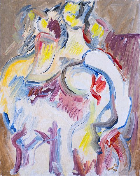 Modern painting of expressive nudes. by Paul Nieuwendijk