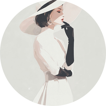 Vrouw met Hoed in Zwart-Wit no.3 van Studio BB