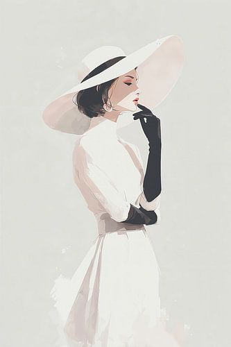 Woman with Hat in Black and White no. 3