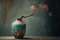Still life with pink flowers
