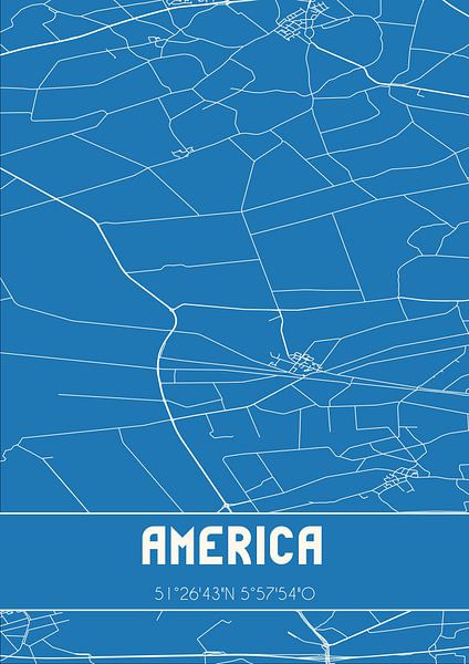 Blueprint | Map | America (Limburg) by Prints of Place