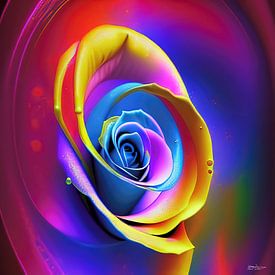 beautiful brightly coloured flower by Gelissen Artworks