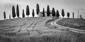 Podere I Cipressini en noir et blanc sur Henk Meijer Photography