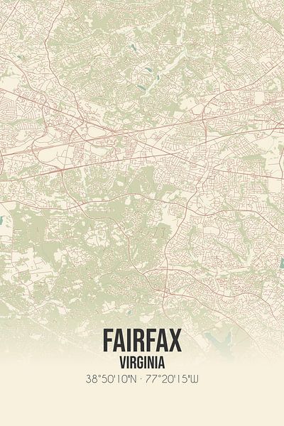 Vintage map of Fairfax (Virginia), USA. by Prints of Place