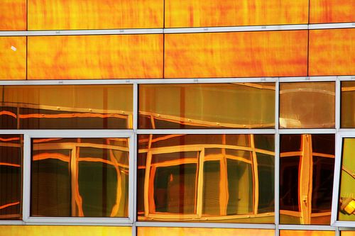 Reflection in yellow by Pauli Langbein