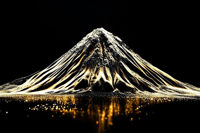 Gouden berg in minimalisme van Art & Soul Creations