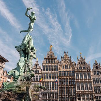 Brabo fountain in Antwerp center