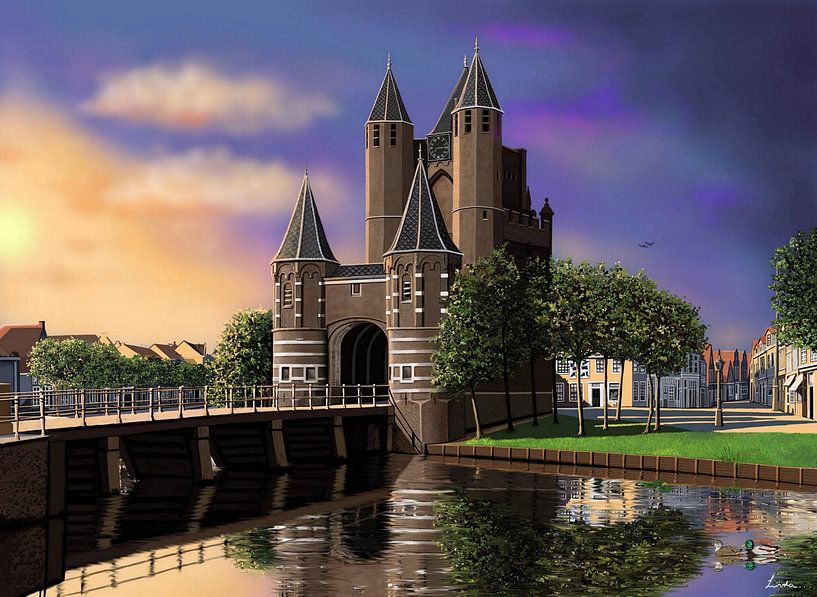 La porte d'Amsterdam en été par Linda van Kleef
