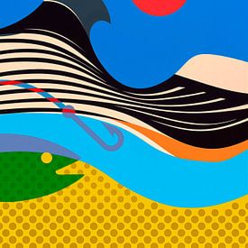 Points et vagues. Pop-Art Mer avec vagues sur STUDIO ARTSY