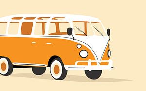 Volkswagen busje in licht oranje