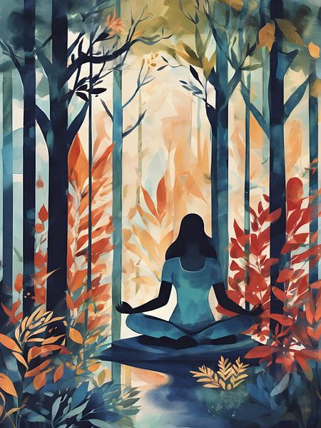 Meditative Stille inmitten pulsierender Blätter von Bart Veeken